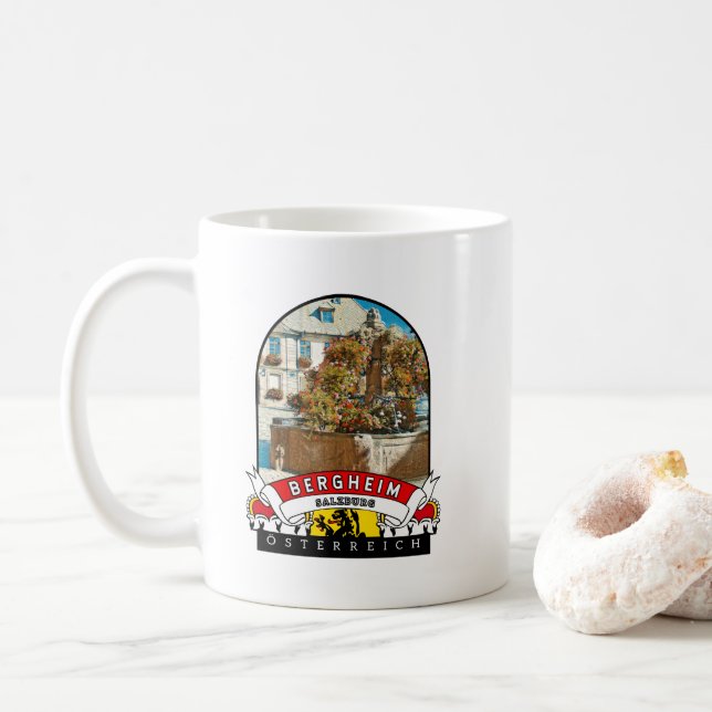 Taza De Café Salzburg Bergheim Österreich Souvenir (Con donut)