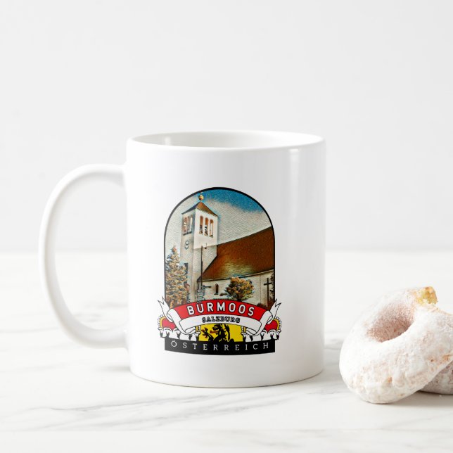 Taza De Café Salzburg Bürmoos Österreich Souvenir (Con donut)