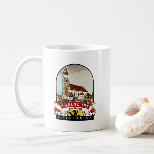 Taza De Café Salzburg Eugendorf Österreich Souvenir (Con donut)