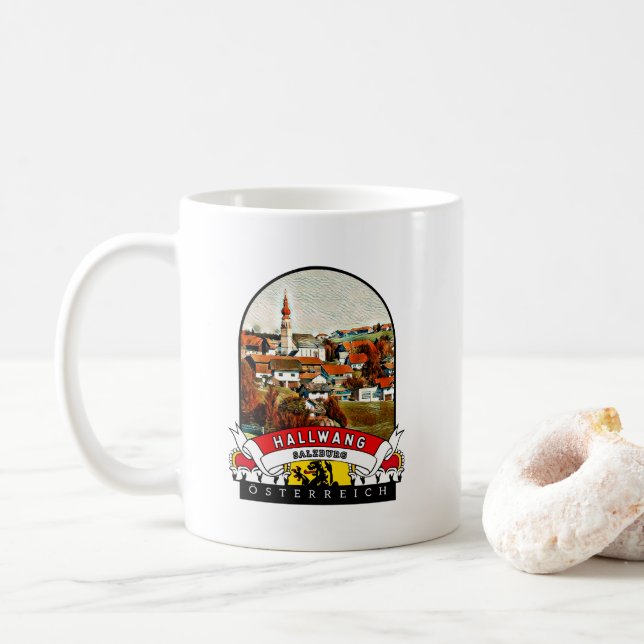 Taza De Café Salzburg Hallwang Österreich Souvenir (Con donut)