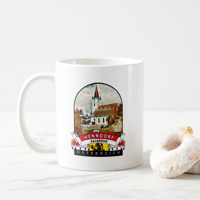 Taza De Café Salzburg Henndorf am Wallersee Österreich Souvenir (Con donut)
