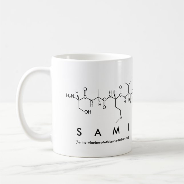 Taza De Café Sami peptide name mug (Izquierda)