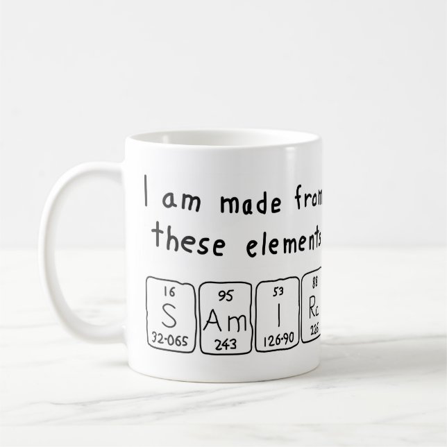 Taza De Café Samira nombre de tabla periódica mug (Izquierda)