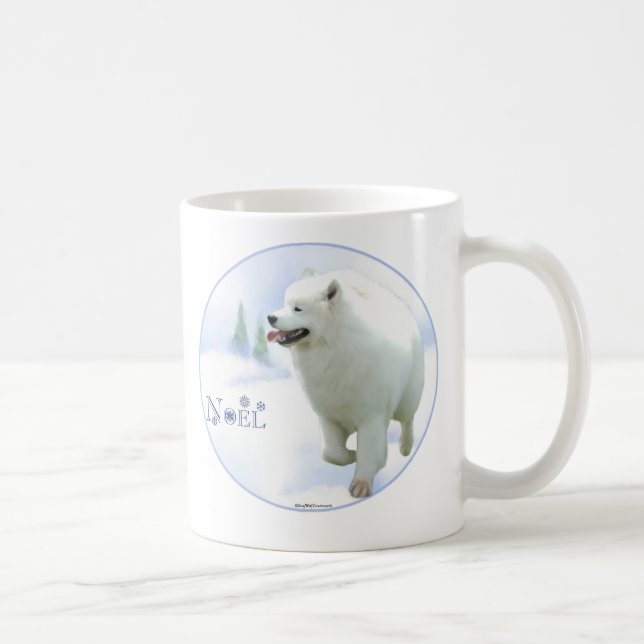Taza De Café Samoyed Noel (Derecha)