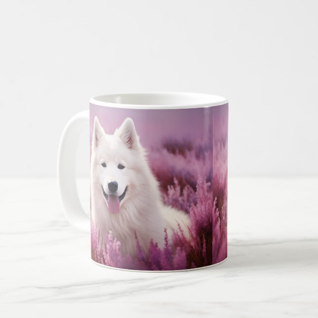 Taza De Café Samoyed y heather (Anverso izquierdo)