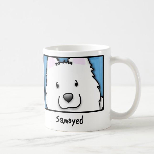 Taza De Café Samoyedo cuadrado del dibujo animado (Derecha)