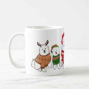 Taza De Café Samoyeds con jerseys de Navidad