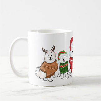 Taza De Café Samoyeds con jerseys de Navidad