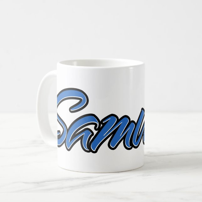 Taza De Café Samuel Vorname Name blue Tasse Kaffeetasse (Anverso izquierdo)