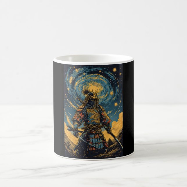 Taza De Café Samurai enojado, horror, lucha, divertido (Centro)