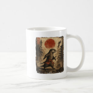 Taza De Café Samurai Otter Japonés Vintage Funny Gifts Gráfico