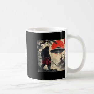 Taza De Café Samurái Pie Grande Ufo Japonés Gráfico Antiguo Uki