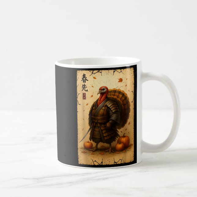 Taza De Café Samurai Turkey Thanksgiving Japanese Warrior Anime (Derecha)