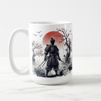 Taza De Café Samurai Warrior with Twin Katanas Sunset Art