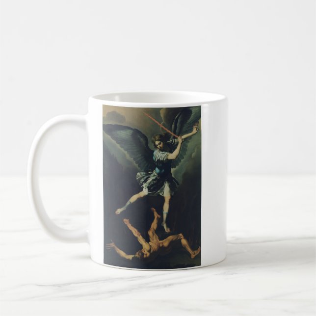 Taza De Café San Arcángel Michael derrota al diablo (Izquierda)