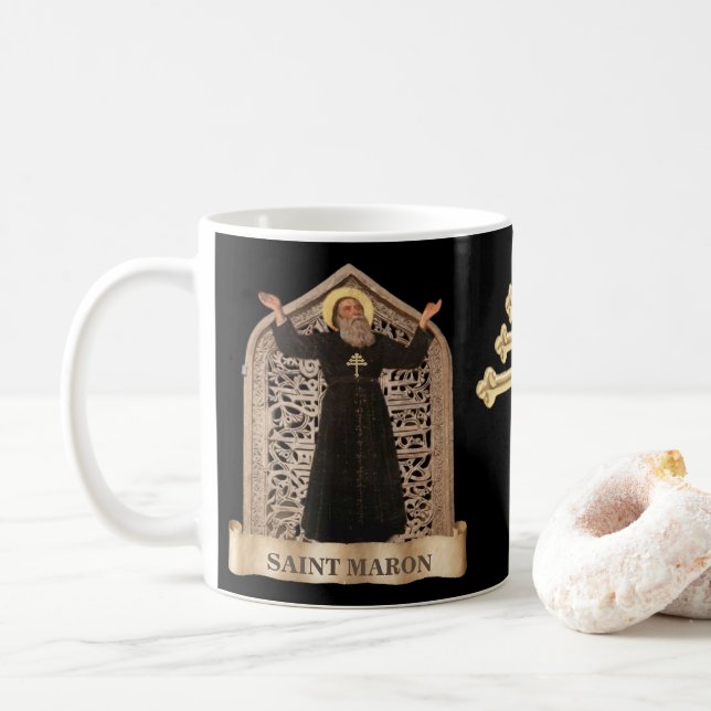 Taza De Café San Barón y San Carlos de la cometa maronita (Con donut)