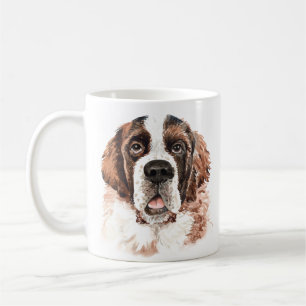Taza De Café San Bernard de color de agua personalizado