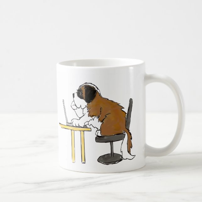 Taza De Café San Bernard Mug - Medios sociales de Slobbers (Derecha)