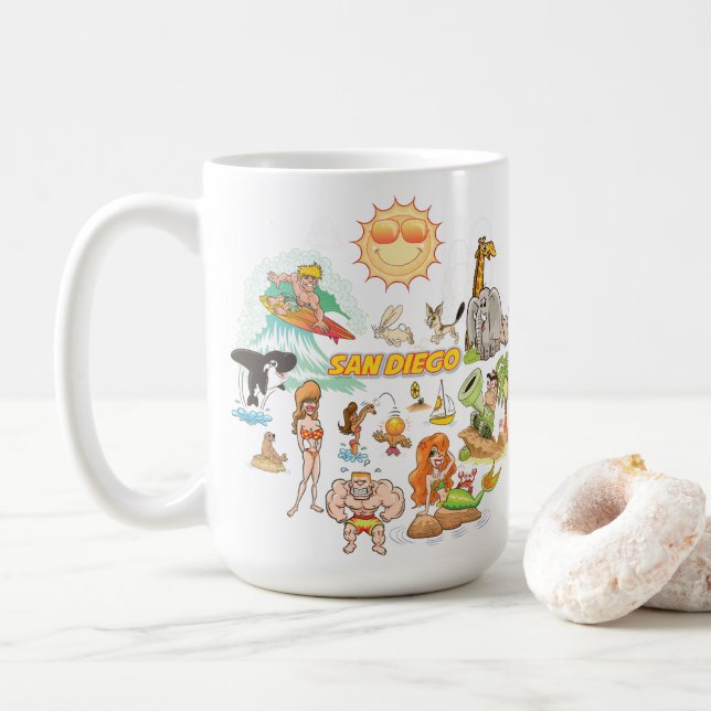 Taza De Café San Diego California White (Con donut)