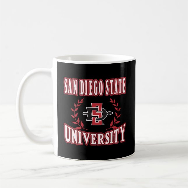 Taza De Café San Diego State Aztecs Laurels Black (Izquierda)