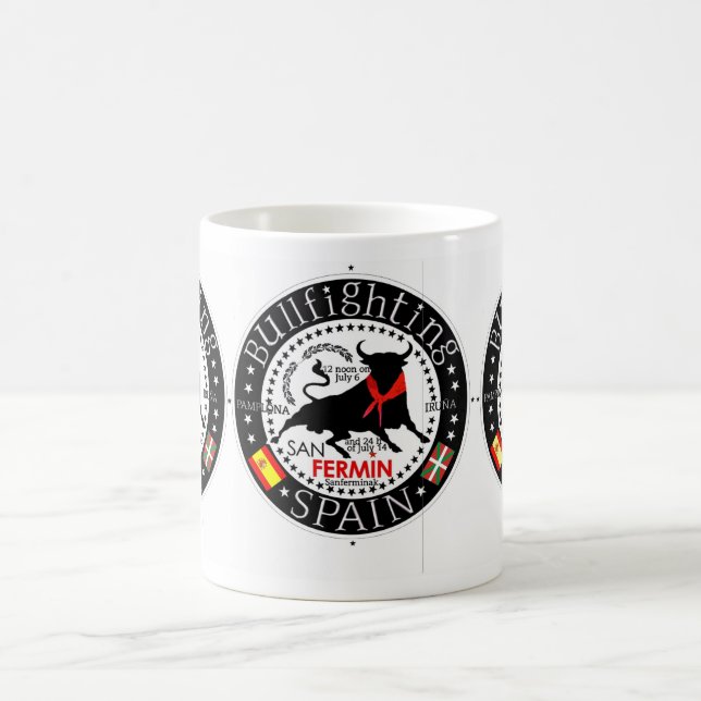 TAZA DE CAFÉ SAN FERMIN SPAIN BULLFIGHTING (Centro)