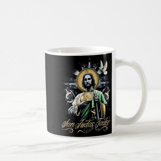 Taza De Café San Judas Tadeo Religious Art Catholic Saints Desi (Derecha)