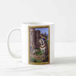 Taza De Café San Martín de Tours cortando su capa en dos