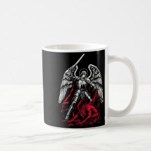 Taza De Café San Miguel Arcángel Derrota a Satanás Católico 
