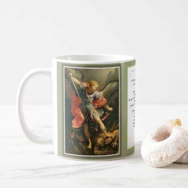 Taza De Café San Miguel el rezo potente del arcángel (Con donut)
