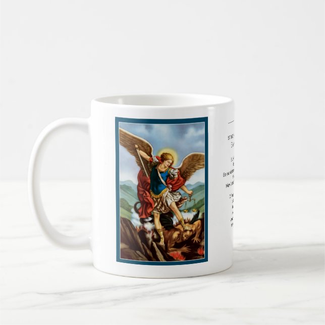 Taza De Café San Miguel el rezo potente del arcángel (Izquierda)