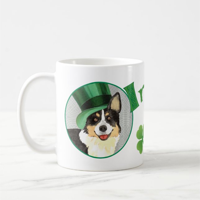 Taza De Café San Patricio Cardigan Welsh Corgi (Izquierda)