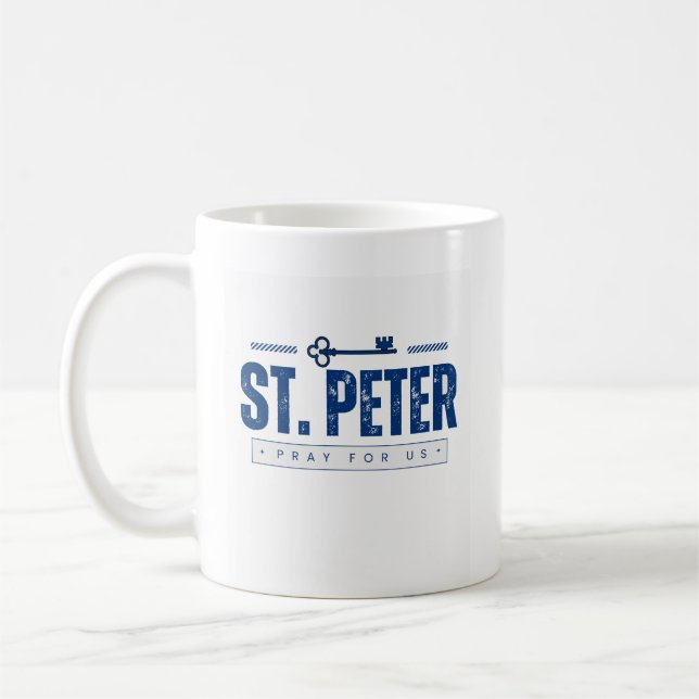 Taza De Café San Pedro, Reza Por Nosotros Mug (Izquierda)