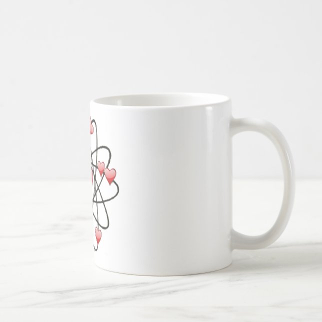 Taza De Café San Valentín Corazones Rojos Atómicos (Derecha)