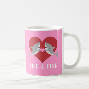 Taza De Café San Valentín de amor de tiburón