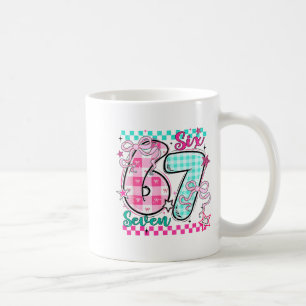Taza De Café San Valentín de Cuadros Retro Seis Siete Meme 67 V