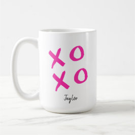 Taza De Café San Valentín personalizado Xoxo rosado
