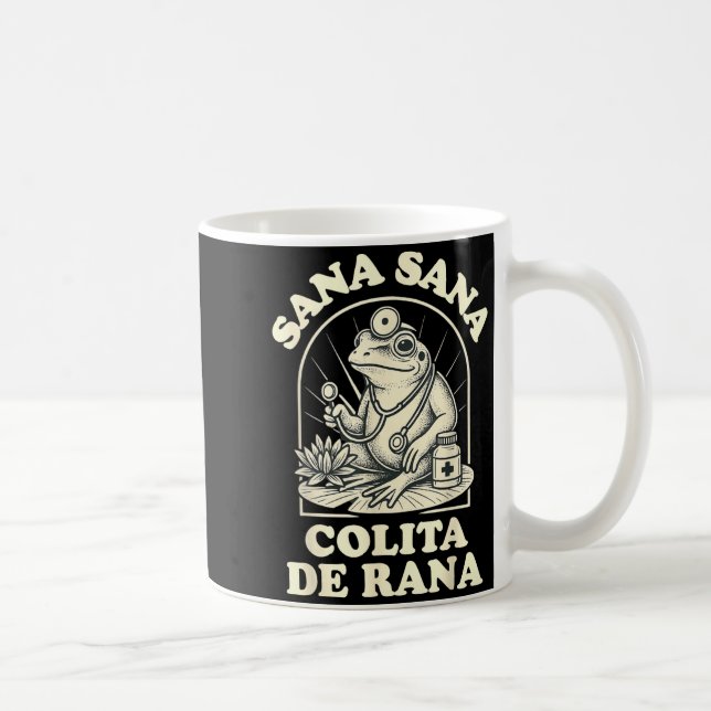 Taza De Café Sana Sana Colita De Rana Cute Frog Design  (Derecha)