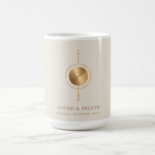 Taza De Café Sanación Mínima con Sonido Dorado y Trabajo Respir