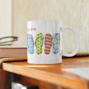 Taza De Café Sandalias de playa Verano tropical Fun Flip Flops