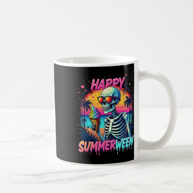 Taza De Café Sandía de Verano Jack-o-lantern Feliz Summerween  (Derecha)