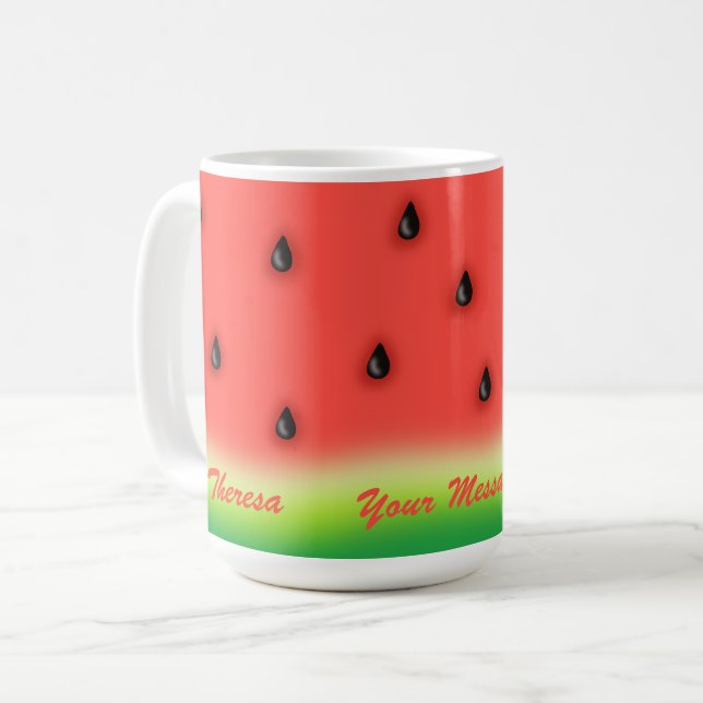 Taza De Café sandía de verano personalizada (Anverso izquierdo)