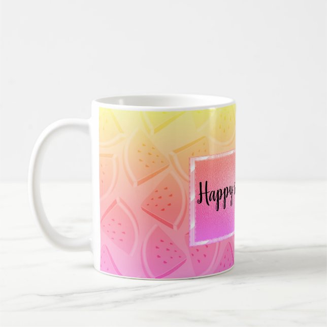 Taza De Café sandía rosa moderna, verano (Izquierda)