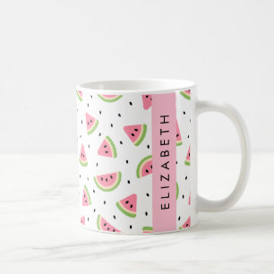 Taza De Café sandías rosas, semillas de sandía, tu nombre