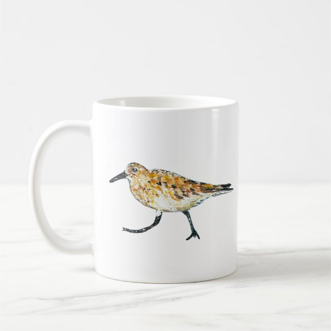Taza De Café Sandpiper Shorebird Beach Art (Izquierda)