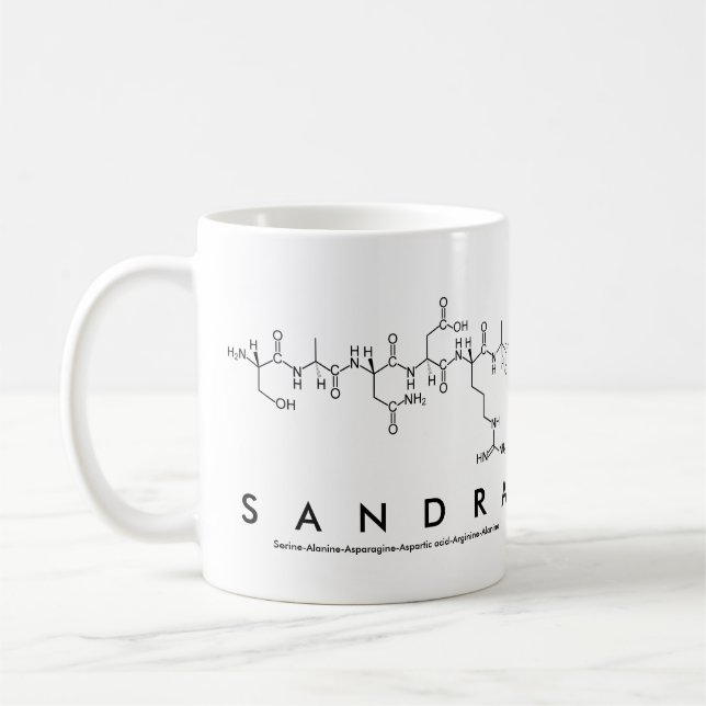 Taza De Café Sandra péptido nombre mug (Izquierda)