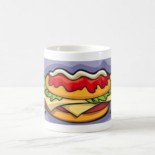 Taza De Café Sándwich con Lechuga Queso y Salsa