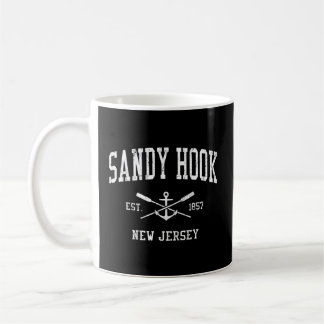 Taza De Café Sandy Hook Nj Cruzó El Deporte Del Ancla Del Barco