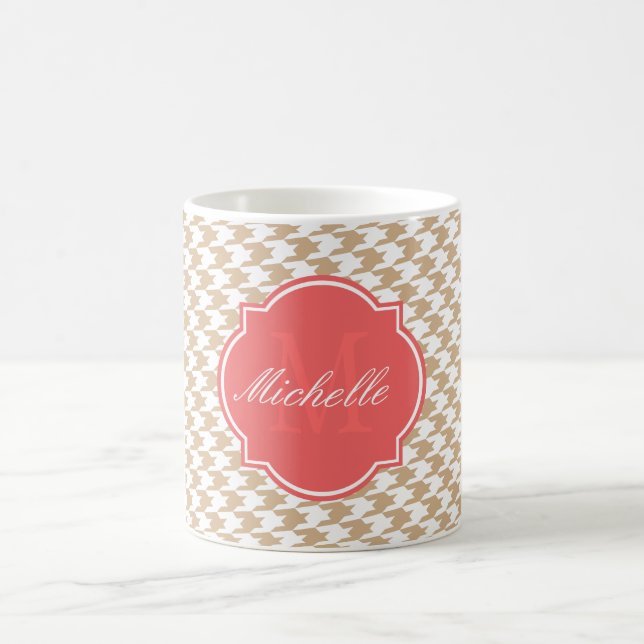Taza De Café Sandy Houndstoth Monogram Mug (Centro)