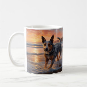 Taza De Café Sandy Paws Perro Ganadero Australiano en Puesta de