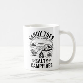 Taza De Café Sandy Toes Salty Campfire Camping Diseño